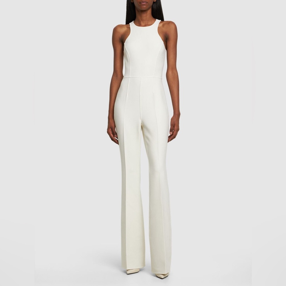 Michael Kors Collection Cream Halter Jumpsuit - Picture 2 of 12